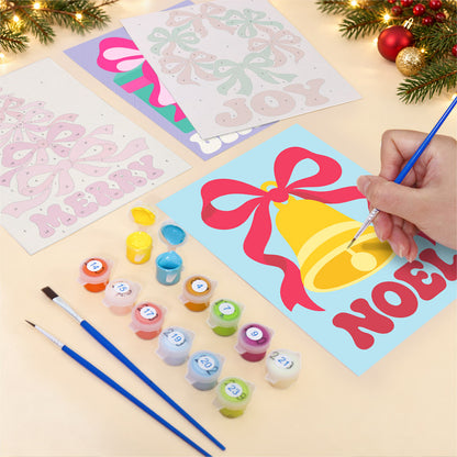 Tree and Wreath Made of Bows (Mini Paint by Numbers)