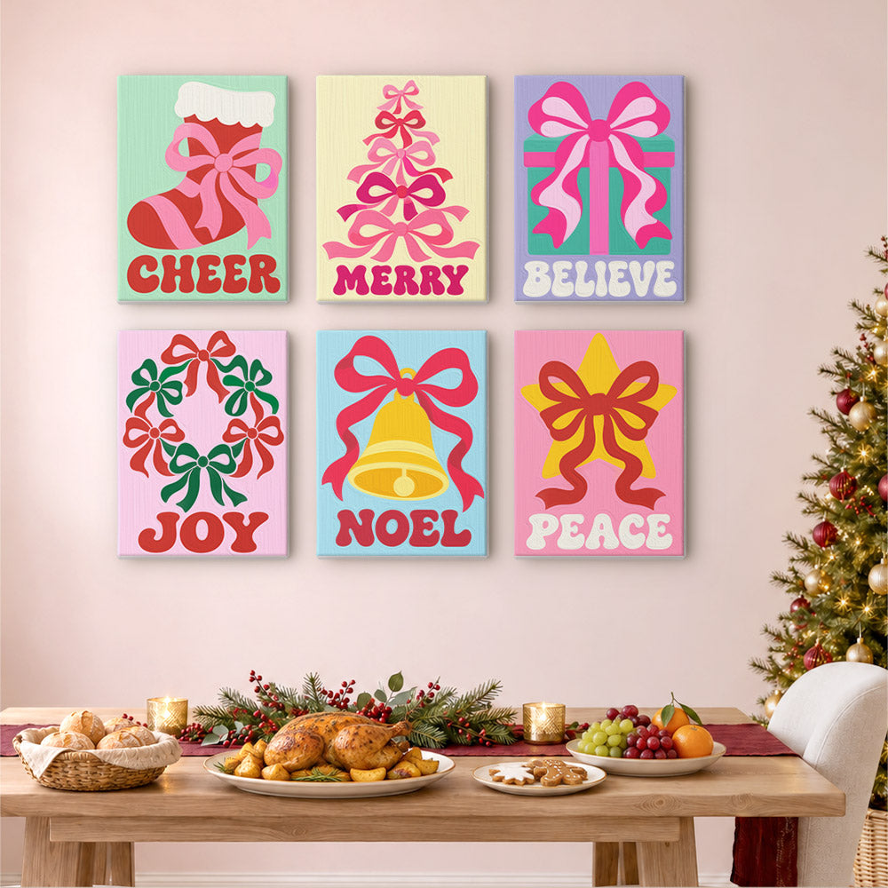 Tree and Wreath Made of Bows (Mini Paint by Numbers)