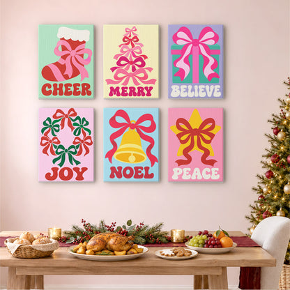 Tree and Wreath Made of Bows (Mini Paint by Numbers)
