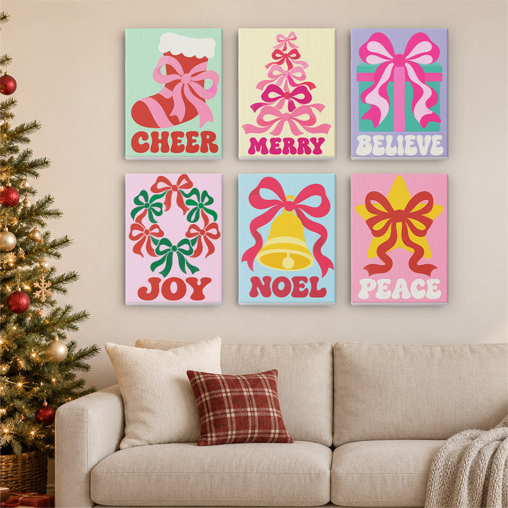 Tree and Wreath Made of Bows (Mini Paint by Numbers)
