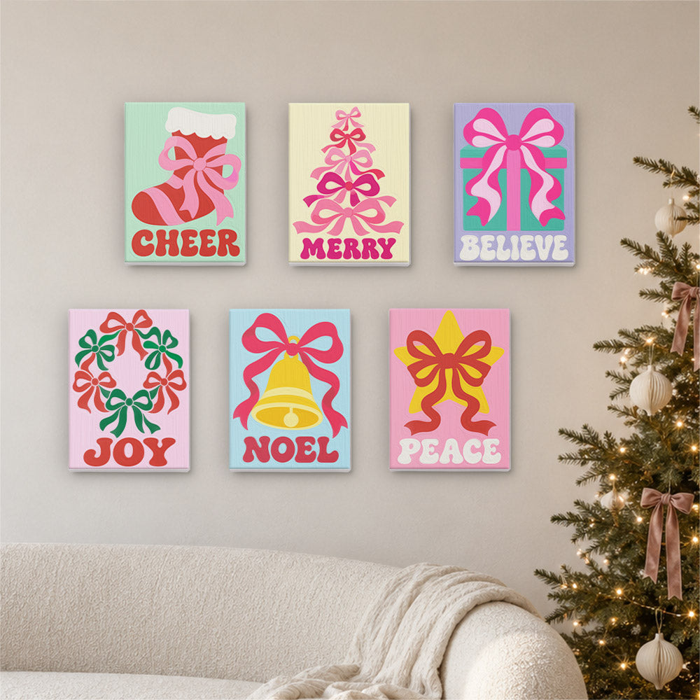 Tree and Wreath Made of Bows (Mini Paint by Numbers)