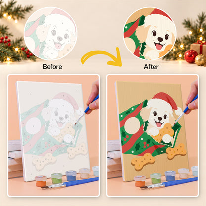 Pets Peeking From Gift Bags (Mini Paint by Numbers)