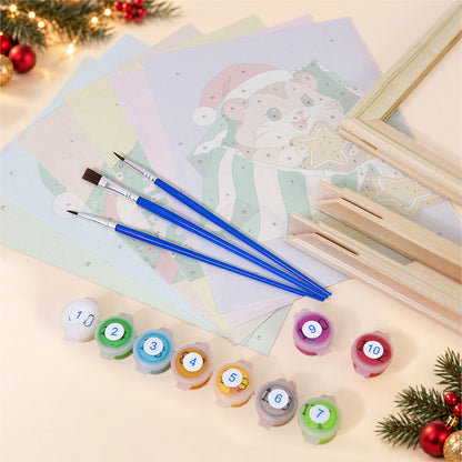 Pets Peeking From Gift Bags (Mini Paint by Numbers)