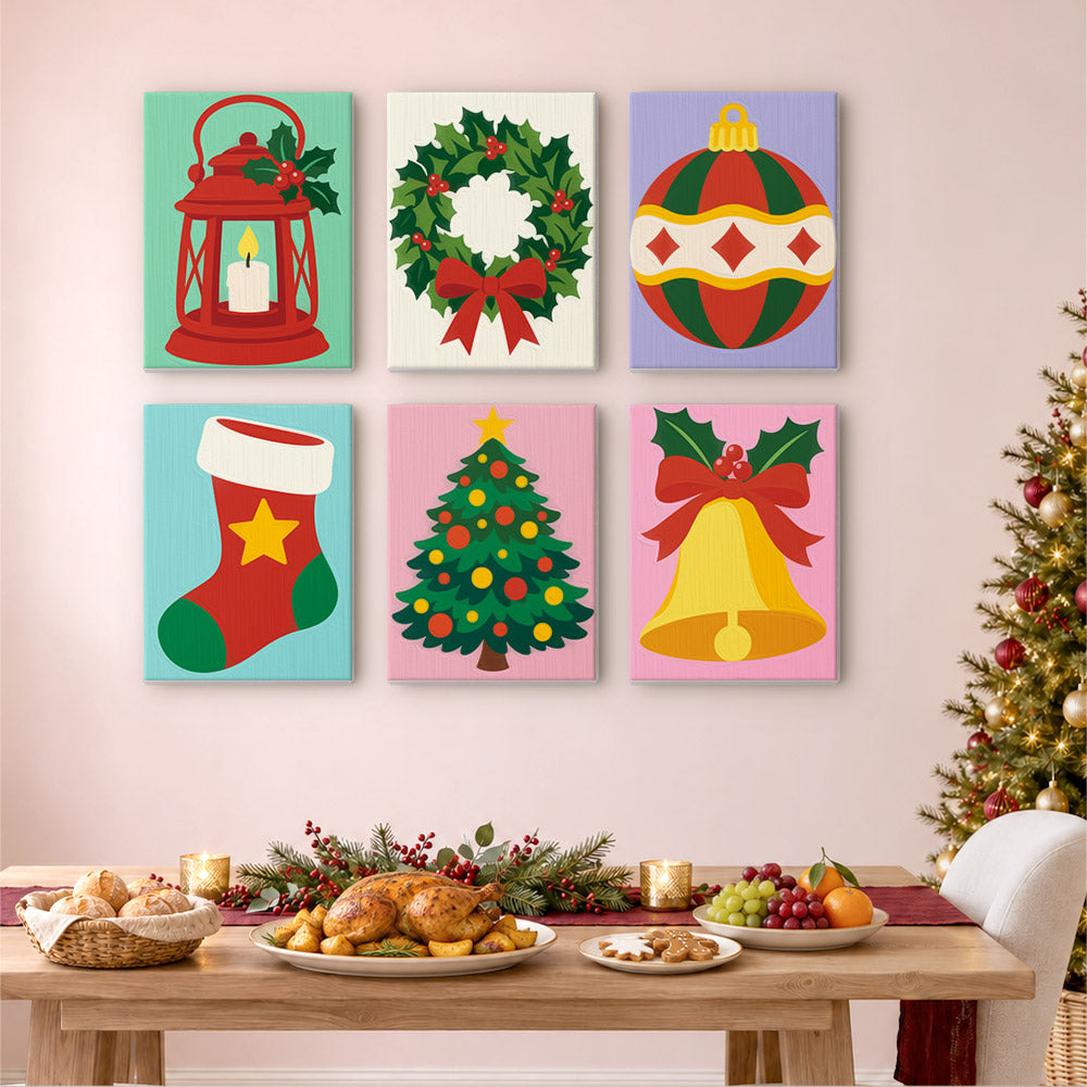 Classic Lantern, Wreath and Bell (Mini Paint by Numbers)