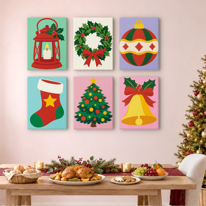 Classic Lantern, Wreath and Bell (Mini Paint by Numbers)