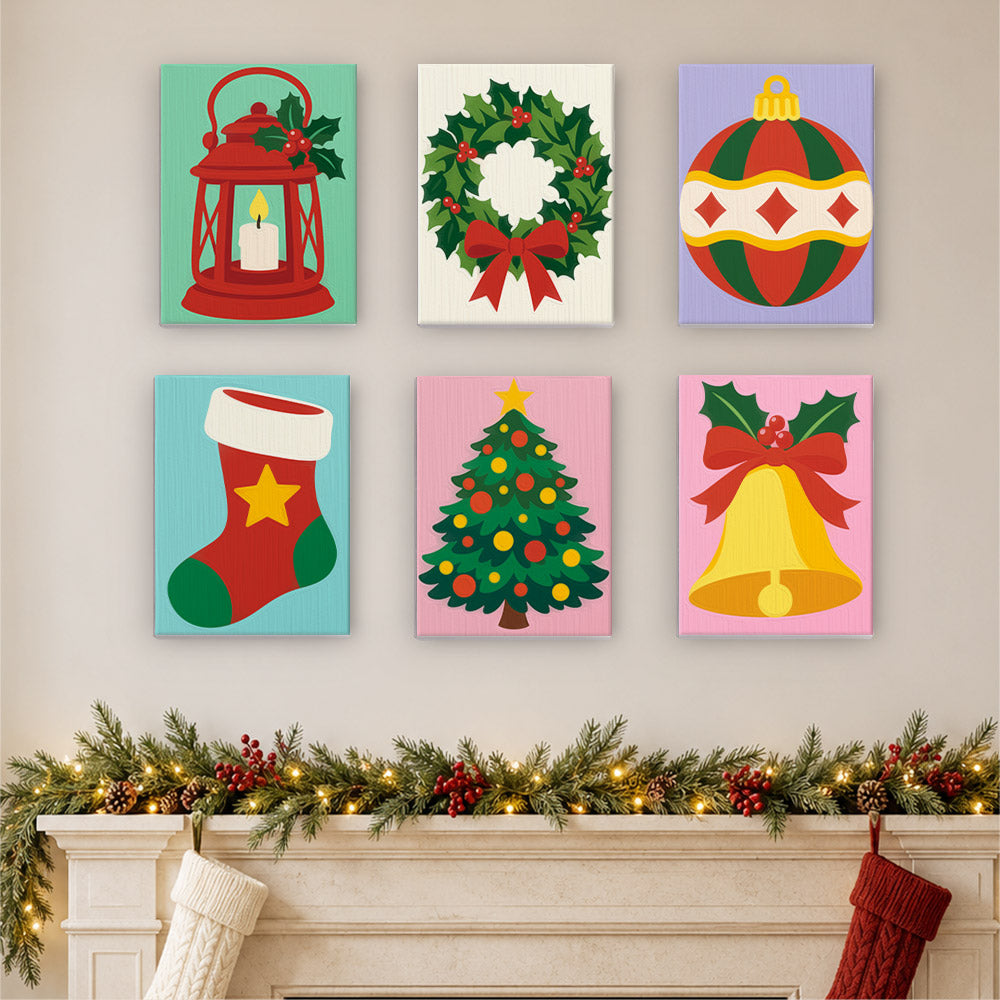 Classic Lantern, Wreath and Bell (Mini Paint by Numbers)