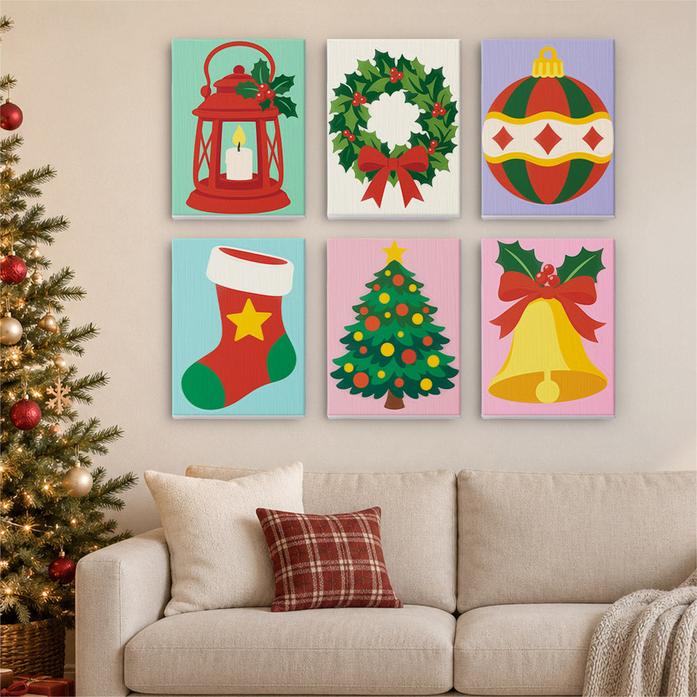Classic Lantern, Wreath and Bell (Mini Paint by Numbers)