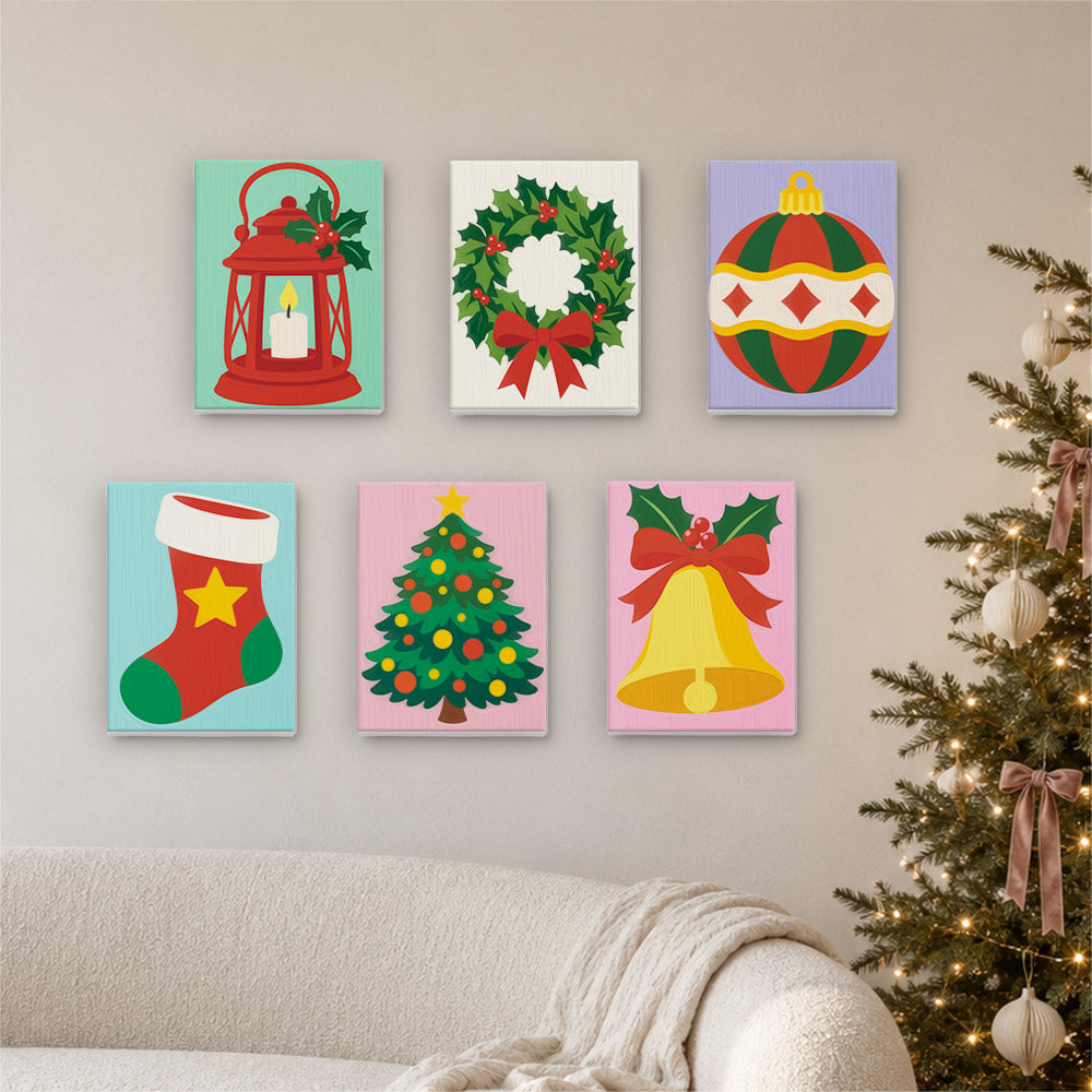 Classic Lantern, Wreath and Bell (Mini Paint by Numbers)