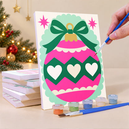 Candy Pink Hearts and Bows (Mini Paint by Numbers)