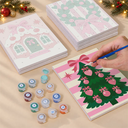 Candy Pink Hearts and Bows (Mini Paint by Numbers)
