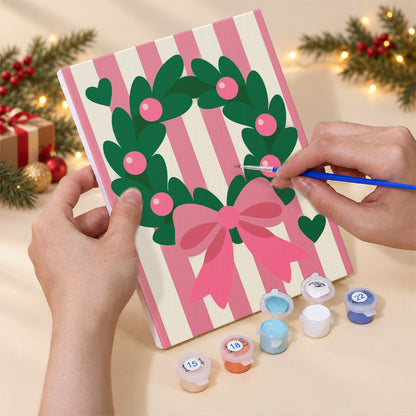 Candy Pink Hearts and Bows (Mini Paint by Numbers)