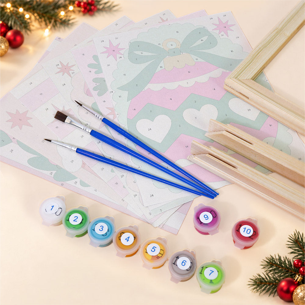 Candy Pink Hearts and Bows (Mini Paint by Numbers)