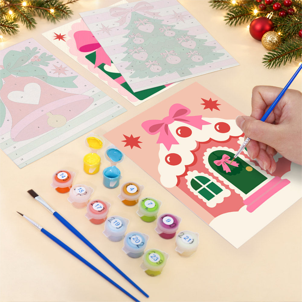 Candy Pink Hearts and Bows (Mini Paint by Numbers)