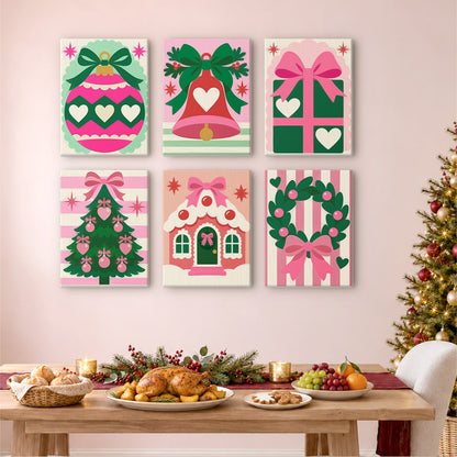 Candy Pink Hearts and Bows (Mini Paint by Numbers)