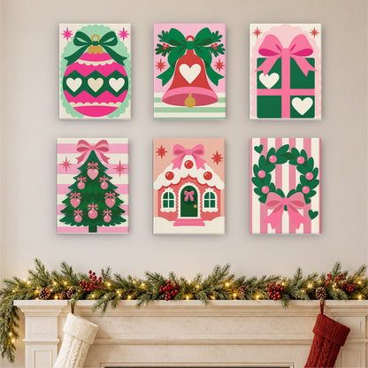 Candy Pink Hearts and Bows (Mini Paint by Numbers)