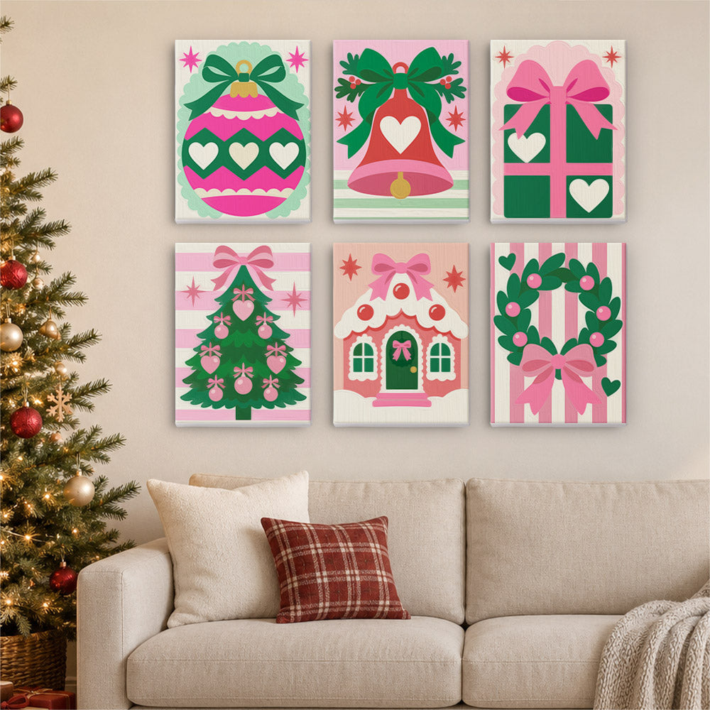 Candy Pink Hearts and Bows (Mini Paint by Numbers)