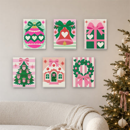 Candy Pink Hearts and Bows (Mini Paint by Numbers)