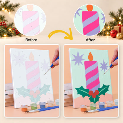 Neon Pastel Sleigh and Hearth (Mini Paint by Numbers)