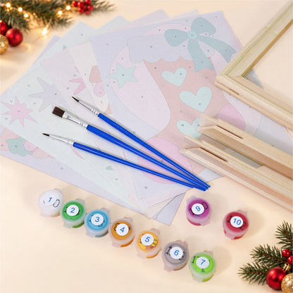 Neon Pastel Sleigh and Hearth (Mini Paint by Numbers)