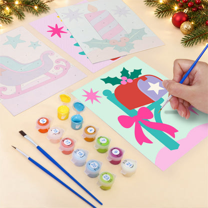 Neon Pastel Sleigh and Hearth (Mini Paint by Numbers)