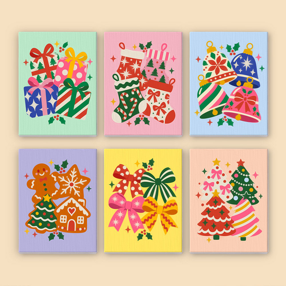 Confetti-Bright Bows and Bells (Mini Paint by Numbers)