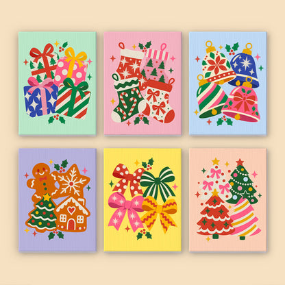 Confetti-Bright Bows and Bells (Mini Paint by Numbers)