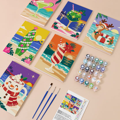 Beachside Christmas Cocktails (Mini Paint by Numbers)