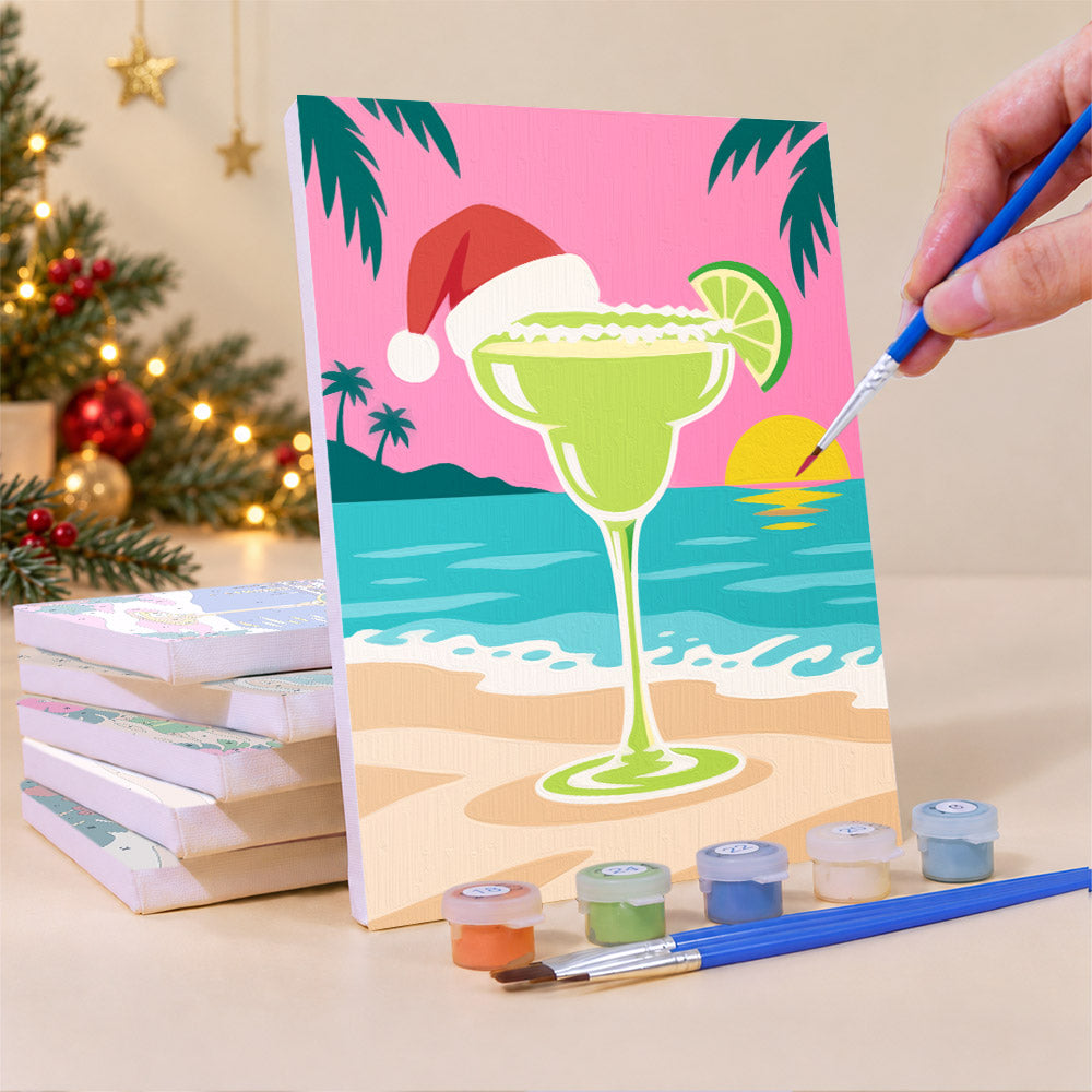 Beachside Christmas Cocktails (Mini Paint by Numbers)
