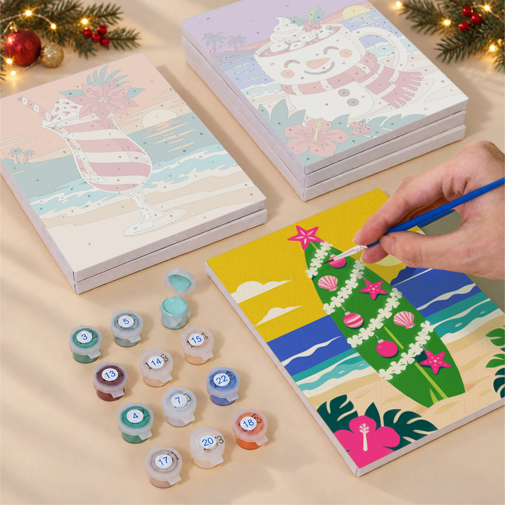 Beachside Christmas Cocktails (Mini Paint by Numbers)