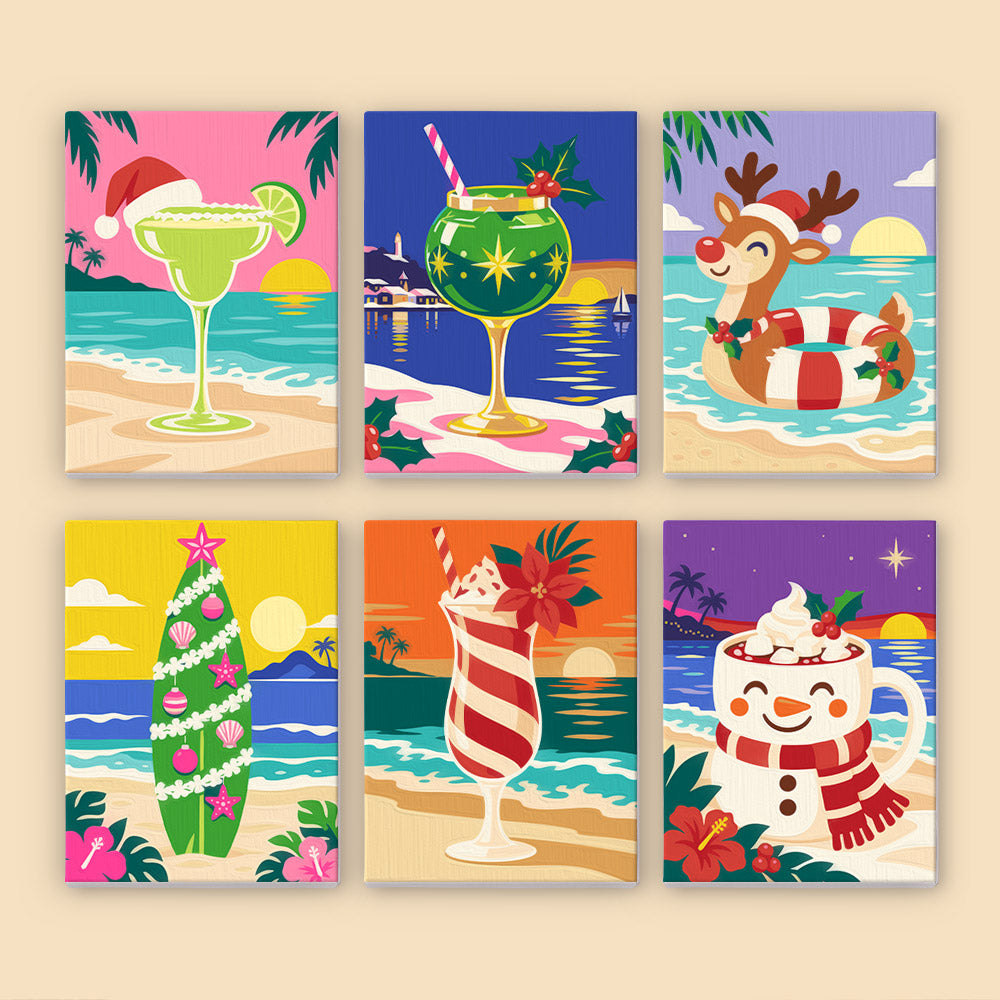 Beachside Christmas Cocktails (Mini Paint by Numbers)