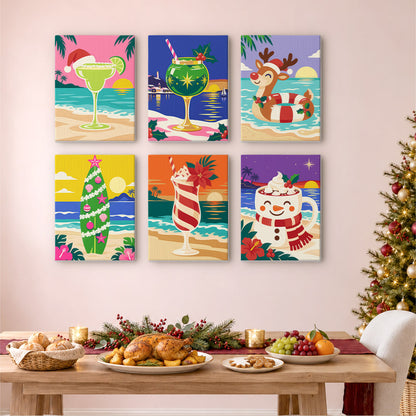 Beachside Christmas Cocktails (Mini Paint by Numbers)