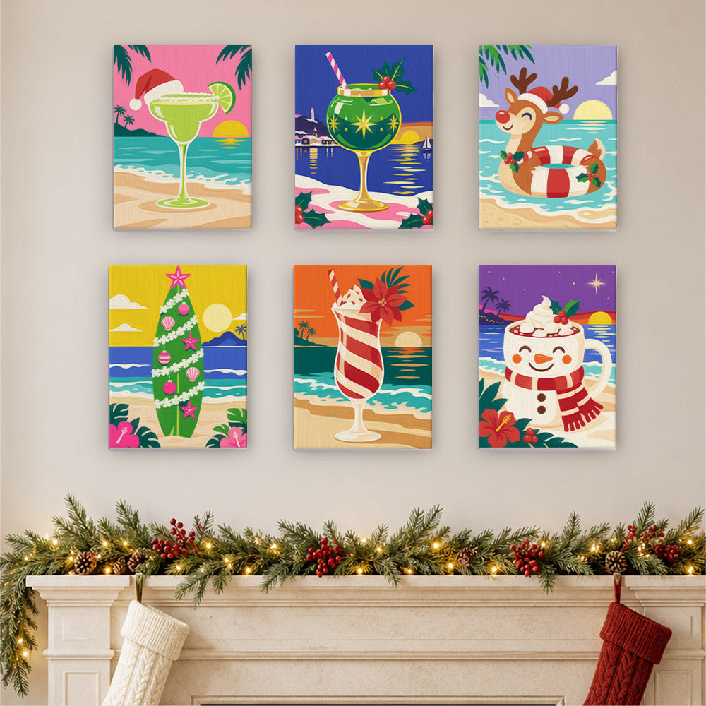 Beachside Christmas Cocktails (Mini Paint by Numbers)