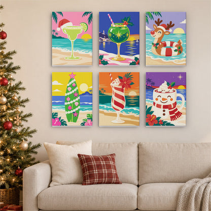 Beachside Christmas Cocktails (Mini Paint by Numbers)