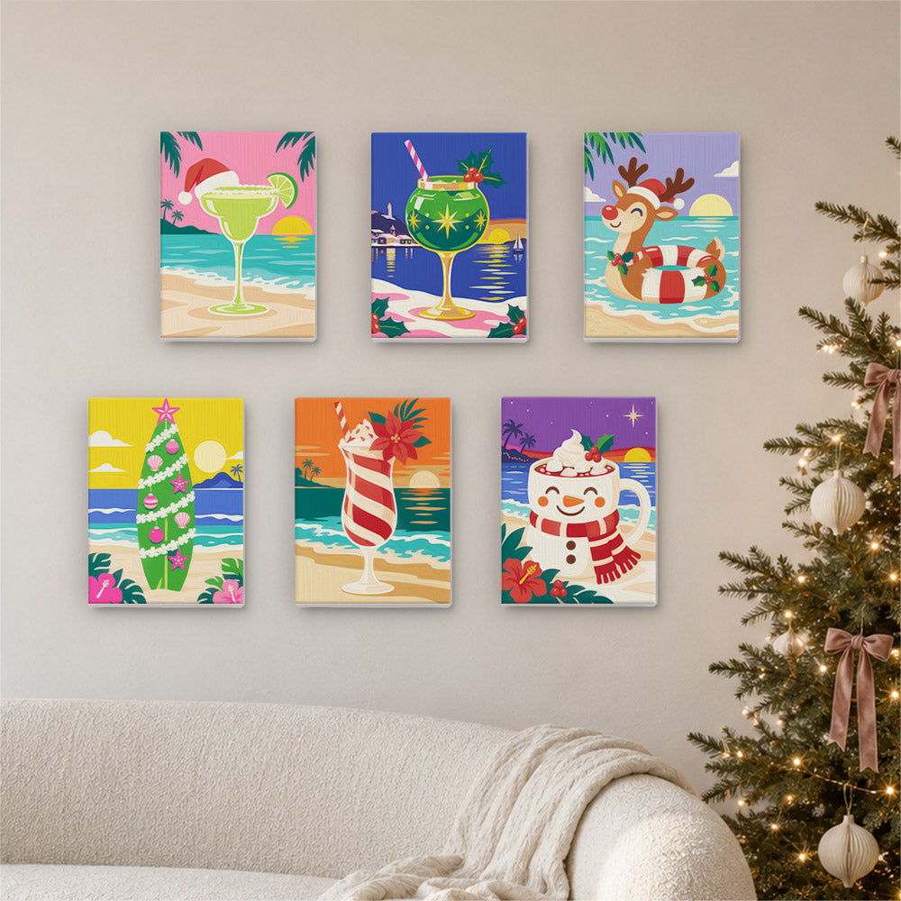 Beachside Christmas Cocktails (Mini Paint by Numbers)