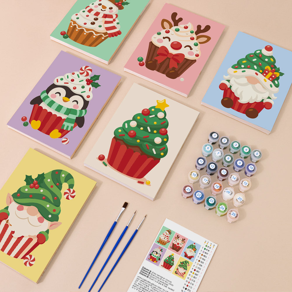 Frosted Cupcake Characters (Mini Paint by Numbers)