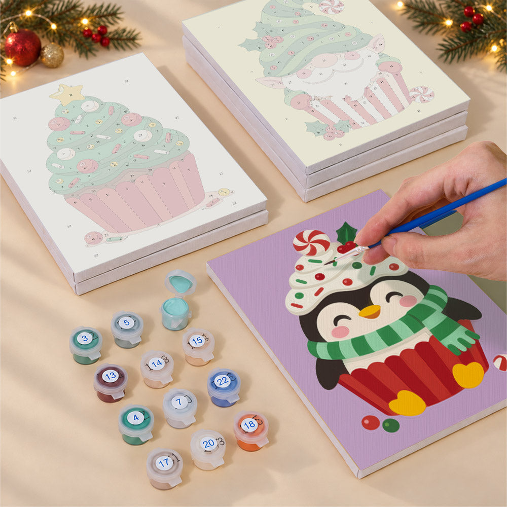 Frosted Cupcake Characters (Mini Paint by Numbers)