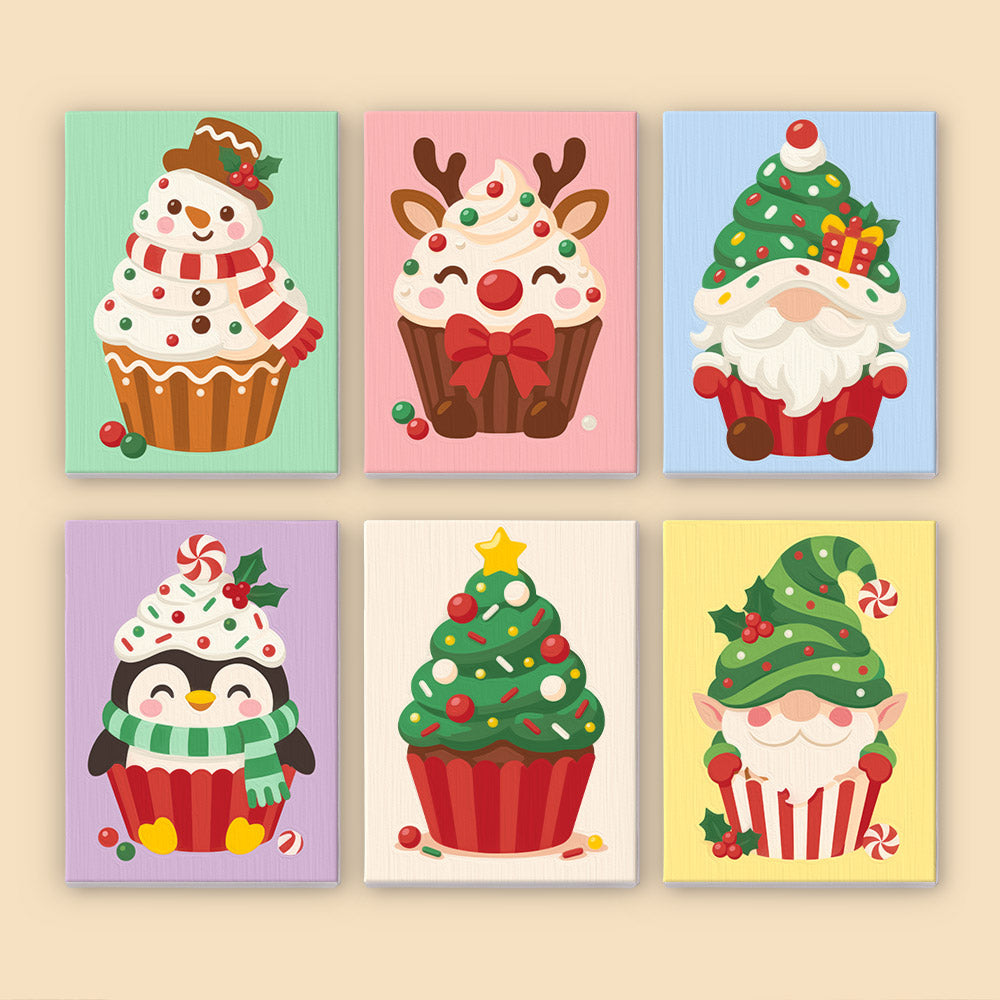 Frosted Cupcake Characters (Mini Paint by Numbers)