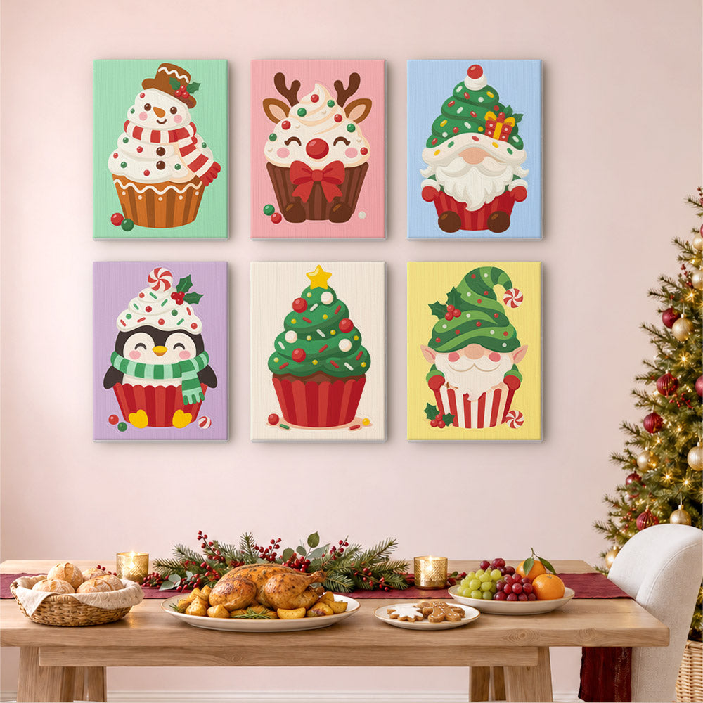 Frosted Cupcake Characters (Mini Paint by Numbers)
