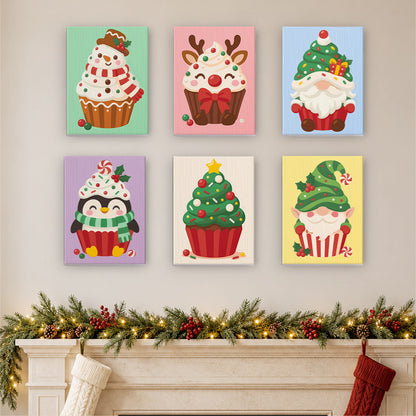 Frosted Cupcake Characters (Mini Paint by Numbers)