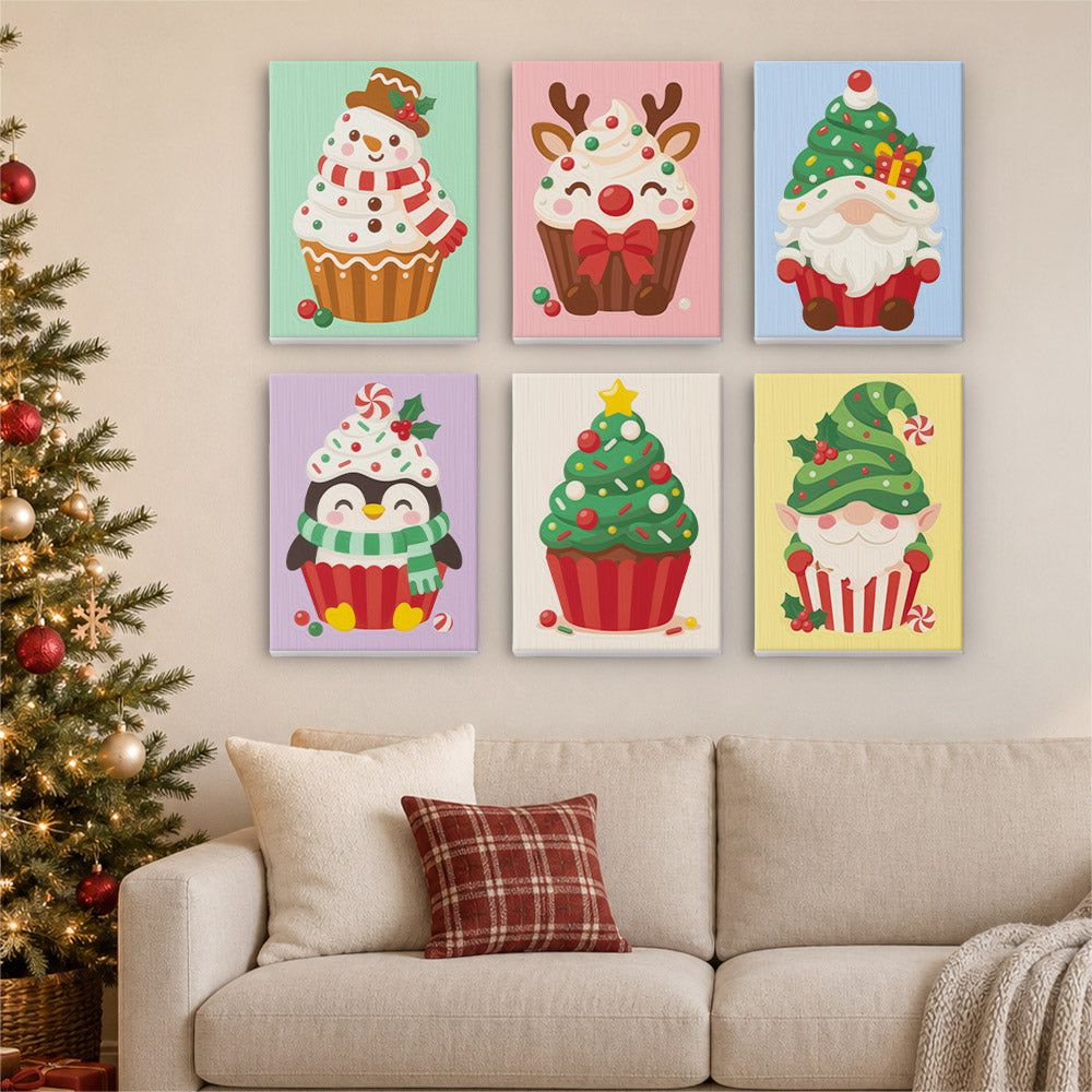 Frosted Cupcake Characters (Mini Paint by Numbers)