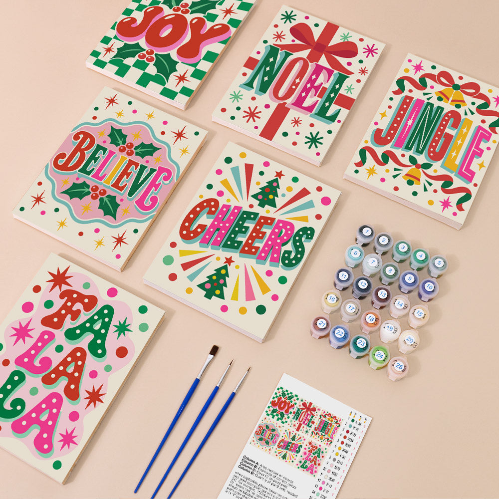Fa La La Confetti Lettering (Mini Paint by Numbers)