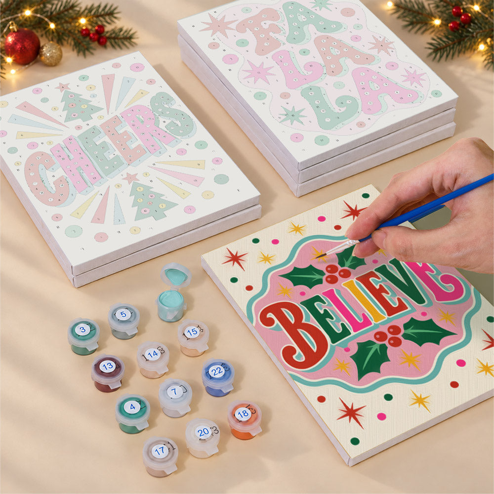 Fa La La Confetti Lettering (Mini Paint by Numbers)