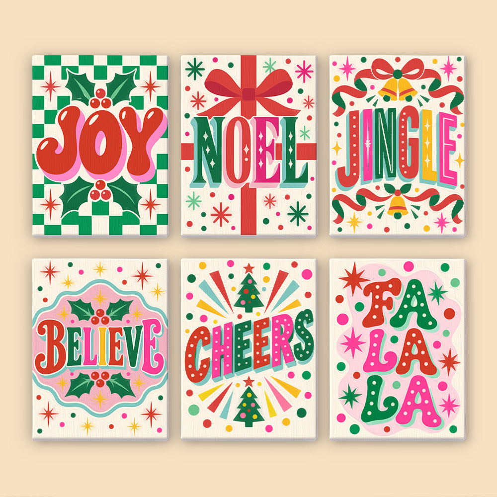 Fa La La Confetti Lettering (Mini Paint by Numbers)