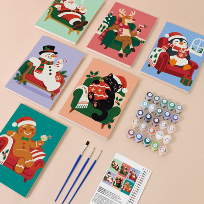 Sofa-Lounging Santa and Friends (Mini Paint by Numbers)