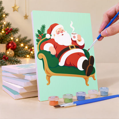 Sofa-Lounging Santa and Friends (Mini Paint by Numbers)