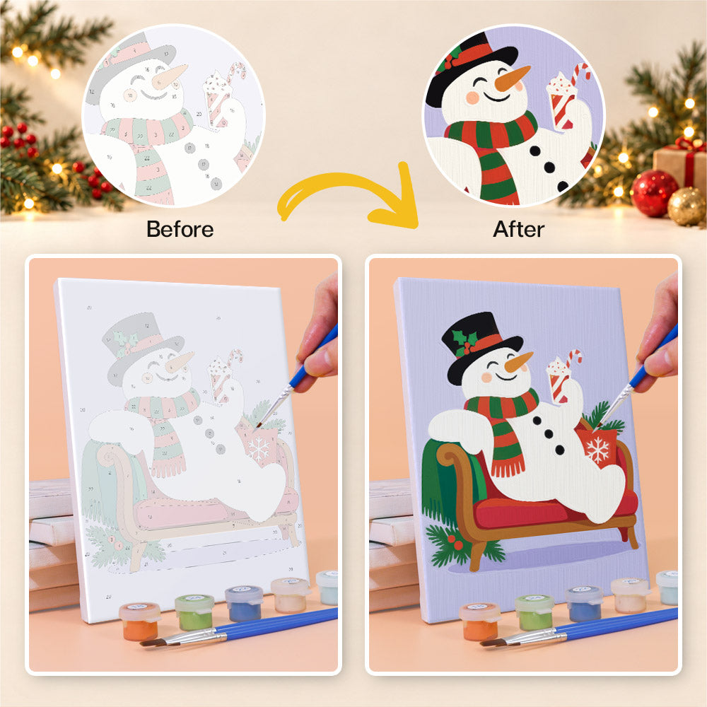 Sofa-Lounging Santa and Friends (Mini Paint by Numbers)