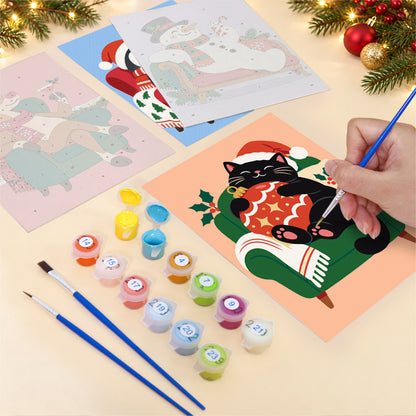 Sofa-Lounging Santa and Friends (Mini Paint by Numbers)