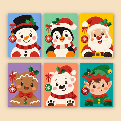 Rosy-Cheeked Bauble Buddies (Mini Paint by Numbers)