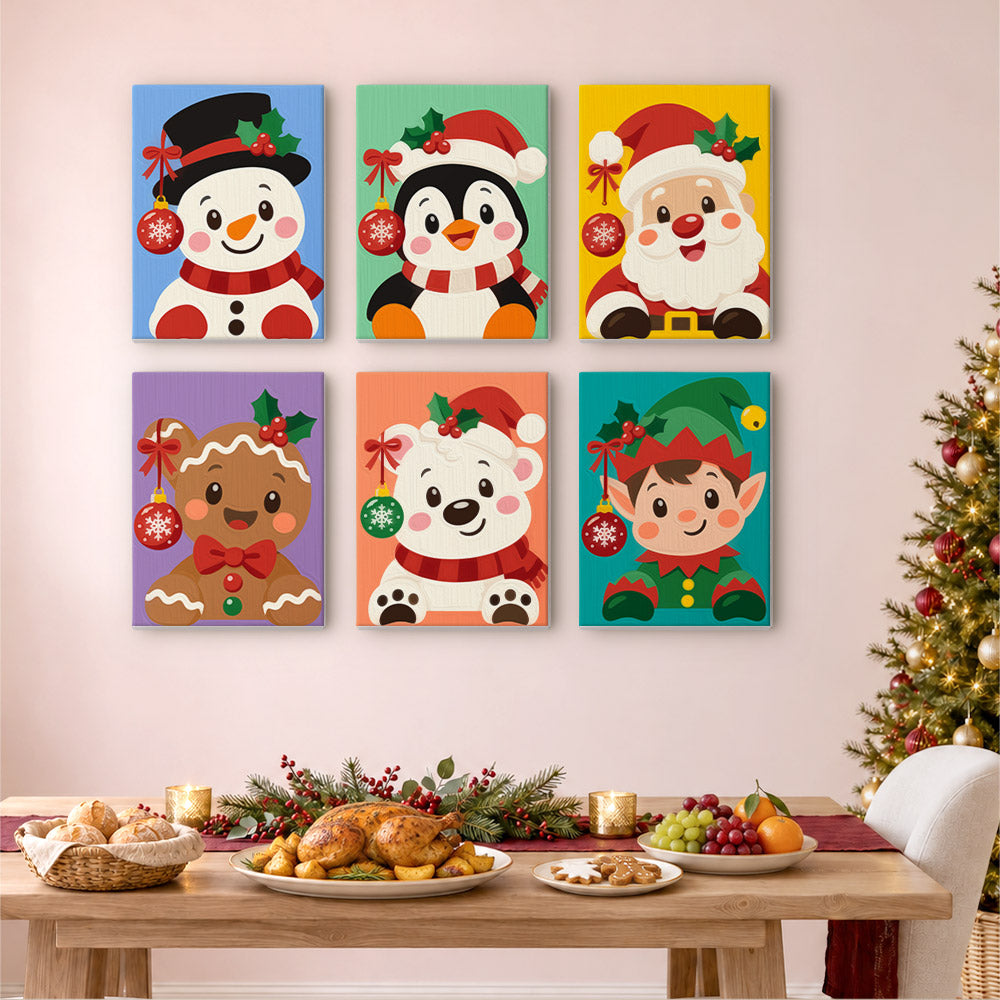 Rosy-Cheeked Bauble Buddies (Mini Paint by Numbers)