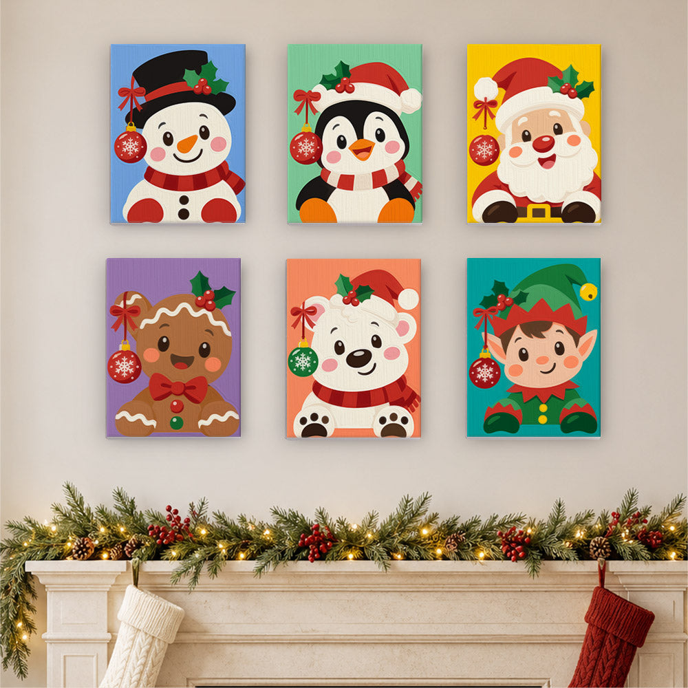 Rosy-Cheeked Bauble Buddies (Mini Paint by Numbers)